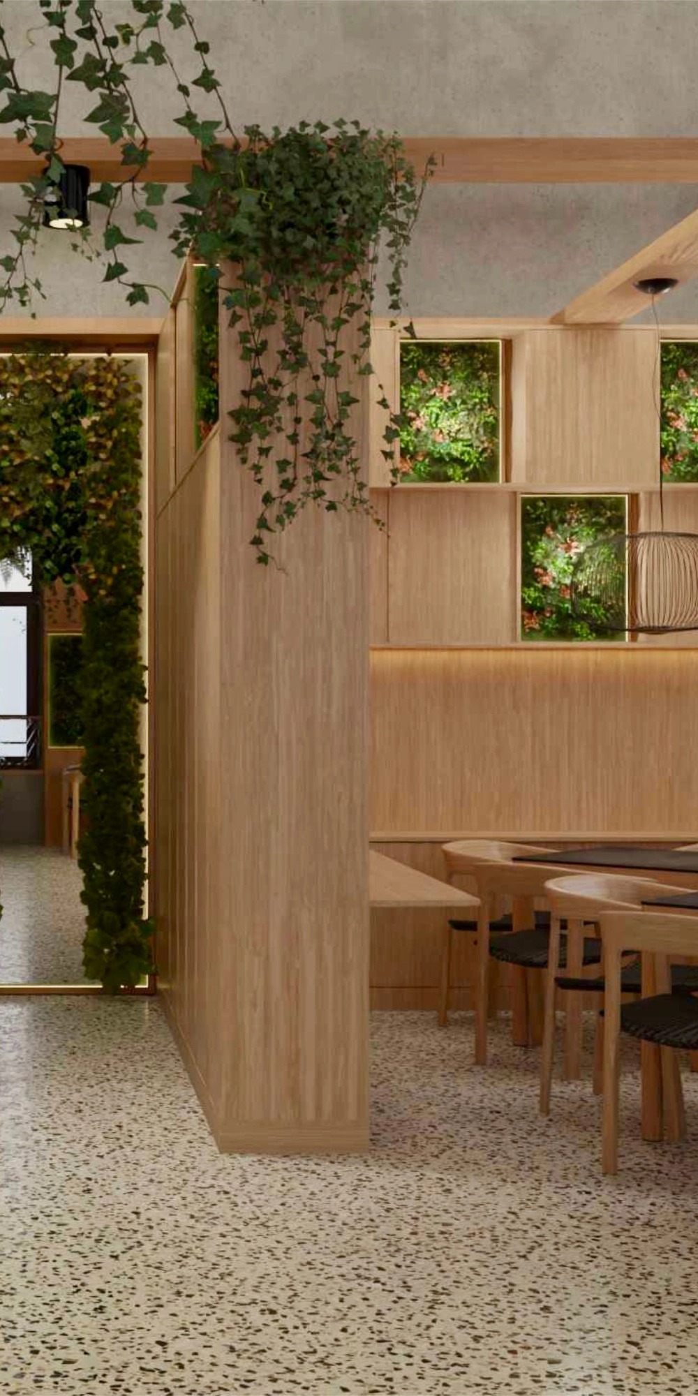 Complete interior design concept for the Nivo18 café-bar / Identity: At the summit of nature